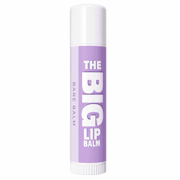 Bare Balm BIG Lip Balm in purple tube for moisturizing and protecting dry lips