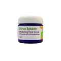 A cobalt blue jar of Skin RnR Citrus Splash Exfoliating Face Scrub with a white lid and citrus-themed label, a plant-based exfoliant that gently polishes away impurities to reveal smoother, brighter skin.